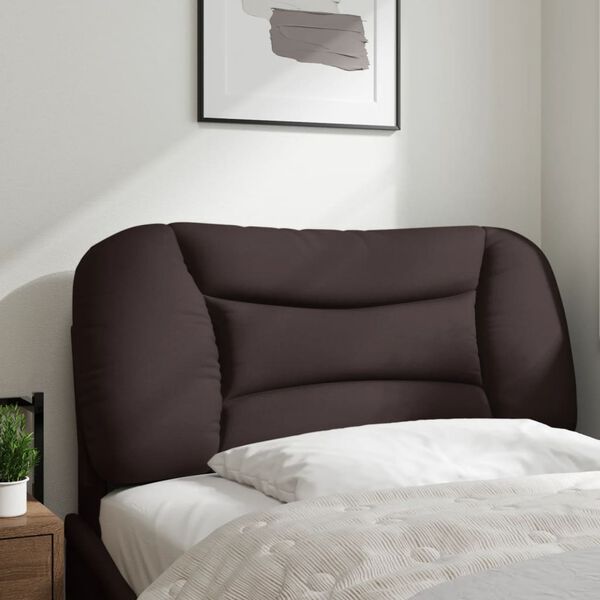 vidaXL Cabecero de cama acolchado Hvar tela marr&oacute;n oscuro 80 cm