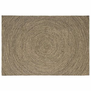 vidaXL Alfombra de &aacute;rea Natural y negro 240 x 340 cm yute