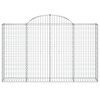 vidaXL Cestas de gaviones 3 uds forma de arco hierro 200x30x120/140 cm