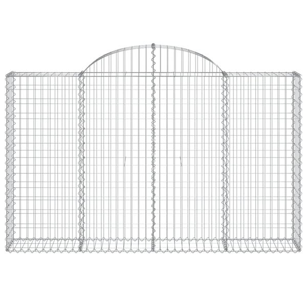 vidaXL Cestas de gaviones 3 uds forma de arco hierro 200x30x120/140 cm