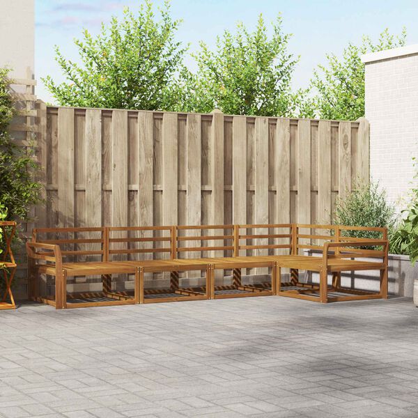 vidaXL Conjunto de sof&aacute;s de exterior 5 pcs Natural