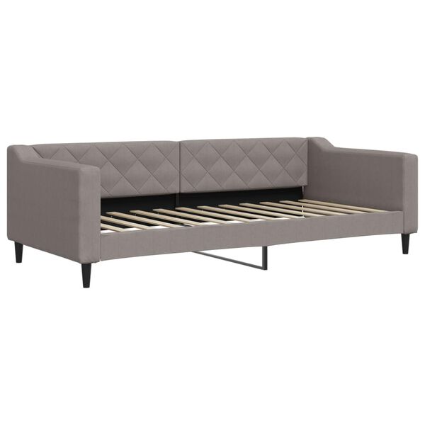 vidaXL Sof&aacute; cama sin colch&oacute;n tela taupe 90x200 cm