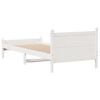 vidaXL Estructura de cama sin colch&oacute;n madera maciza blanca 90x190 cm