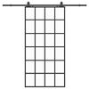 vidaXL Puerta corredera con herrajes negro 102x205 cm ESG vidrio