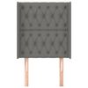 vidaXL Cabecero con orejas de tela gris oscuro 83x16x118/128 cm
