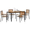 vidaXL Conjunto de Comedor de Jard&iacute;n 5 pcs Negro y Marr&oacute;n