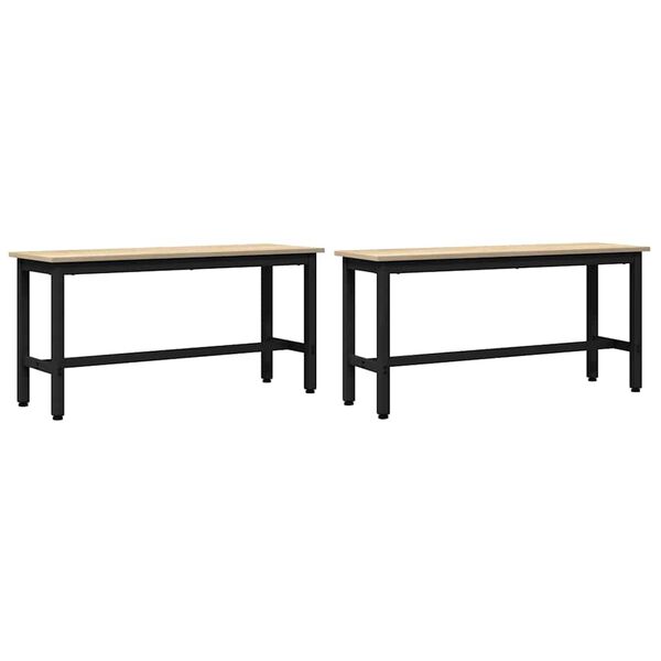 vidaXL Banca de Comedor 2 pcs Roble Sonoma 100 x 32,5 x 48,5 cm