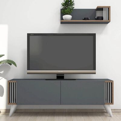 Homemania Mueble para TV Nicol gris antracita 120x31x42 cm