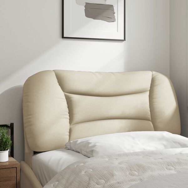 vidaXL Cabecero de cama acolchado Hvar tela crema 80 cm