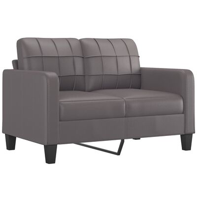 vidaXL Juego de sofás con cojines 2 piezas cuero sintético gris