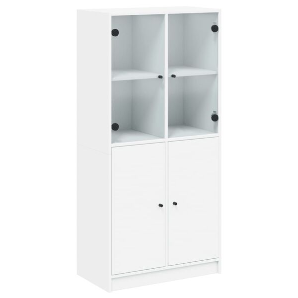 vidaXL Aparador alto con puertas madera ingeniería blanco 68x37x142 cm