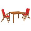 vidaXL Conjunto de comedor de jard&iacute;n de 3 piezas Natural