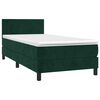 vidaXL Cama box spring colch&oacute;n y LED terciopelo verde oscuro 80x200 cm