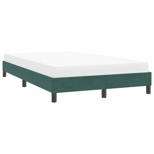 vidaXL Estructura cama sin colch&oacute;n terciopelo verde oscuro 120x210 cm