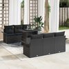 vidaXL Conjunto de sof&aacute; de jard&iacute;n 7 pcs Negro Rattan de Poli&eacute;ster