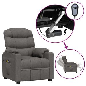 vidaXL Sill&oacute;n de masaje el&eacute;ctrico tela gris oscuro