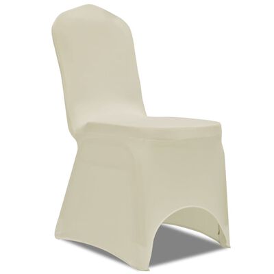 vidaXL Funda de silla elástica crema 30 unidades
