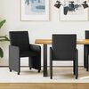 vidaXL Sillas de Comedor con Ruedas 2 pcs Negro 58 x 65 x 94 cm tela