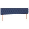vidaXL Cama box spring colch&oacute;n y luces LED tela azul 180x200 cm