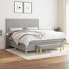 vidaXL Cama box spring con colch&oacute;n tela gris claro 180x200 cm