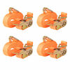 vidaXL Correas de sujeci&oacute;n de trinquete 4 uds 0,4 T 6mx25mm naranja