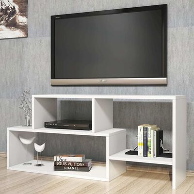Homemania Mueble para TV Clover blanco 121,8x29,5x53,8 cm