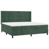 vidaXL Cama box spring con colch&oacute;n terciopelo verde oscuro 200x200 cm