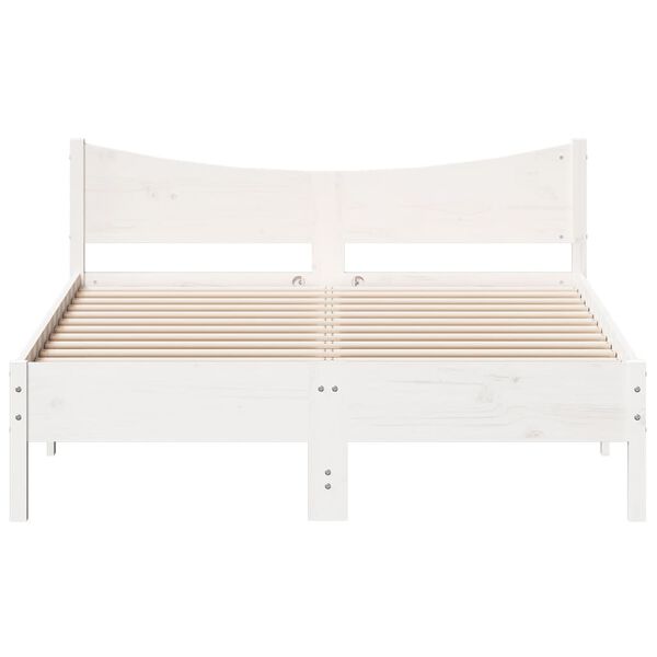 vidaXL Estructura de cama sin colch&oacute;n madera de pino blanca 120x200 cm