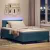 vidaXL Cama Box Spring LED con LED Azul Oscuro 120 x 200 cm Terciopelo