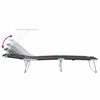 vidaXL Tumbona 2-persona 2 pcs Negro 58 x 188 x 77 cm tela