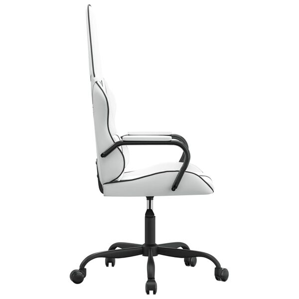 vidaXL Silla gaming de masaje cuero sint&eacute;tico negro y blanco