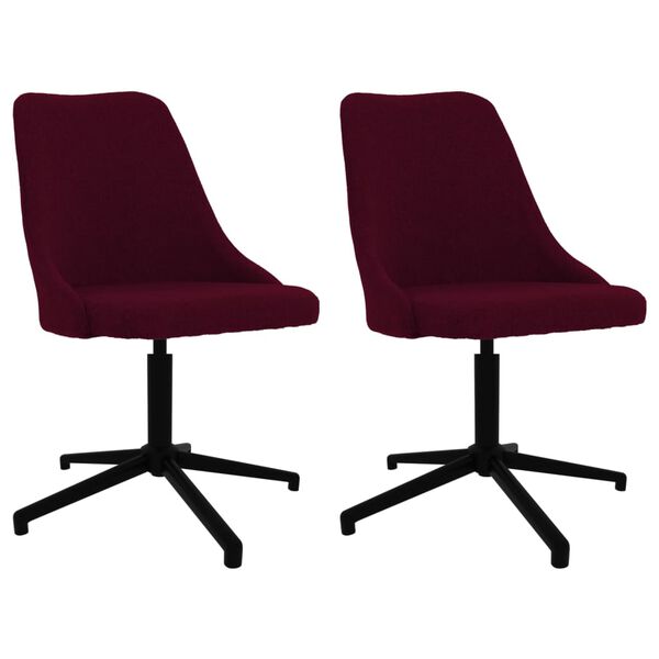 vidaXL Sillas de comedor giratorias 2 unidades tela morada