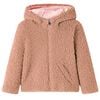 vidaXL Chaqueta infantil con capucha pelo sint&eacute;tico borreguito co&ntilde;ac claro 92