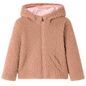 vidaXL Chaqueta infantil con capucha pelo sint&eacute;tico borreguito co&ntilde;ac claro 92