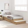 vidaXL Cama con almacenamiento con cajón Roble artesanal 90 cm