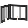 vidaXL Puerta para perros plegable con soportes 2 pcs Roble Negro