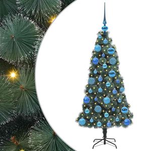 vidaXL &Aacute;rbol de Navidad Artificial Preiluminado con Set de Bolas Verde