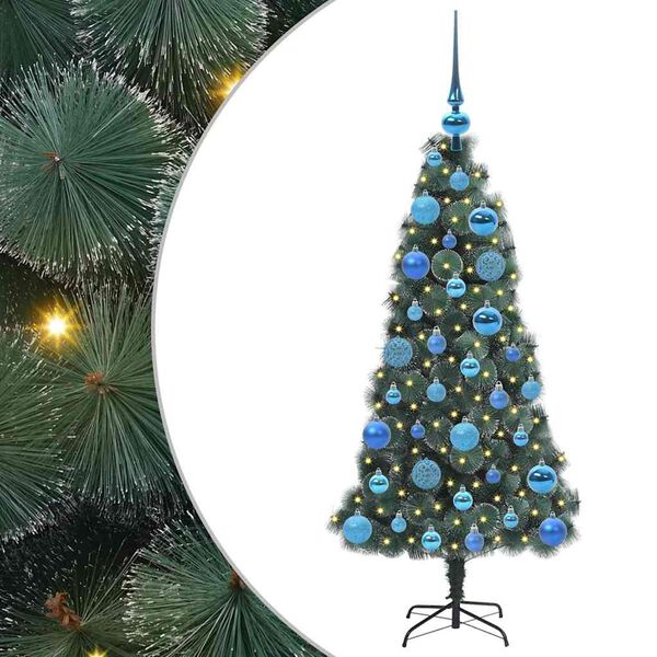 vidaXL &Aacute;rbol de Navidad Artificial Preiluminado con Set de Bolas Verde