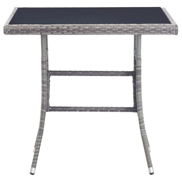 vidaXL Set de comedor de jard&iacute;n 5 pzas y cojines rat&aacute;n sint&eacute;tico gris