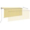 vidaXL Toldo retr&aacute;ctil autom&aacute;tico con persiana amarillo 3,5x2,5 m
