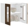 vidaXL Armario de cocina de pared con puerta de cristal "Kalmar" de, roble ahumado, madera de ingenier&iacute;a