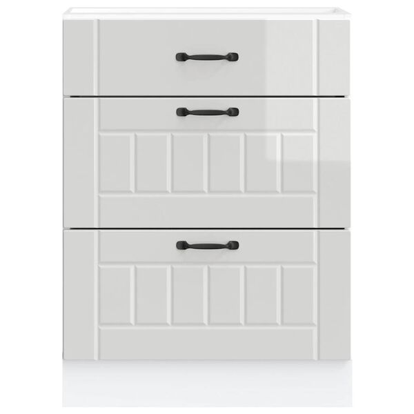 vidaXL Armario bajo de cocina "Lucca" de madera de ingenier&iacute;a blanco brillante