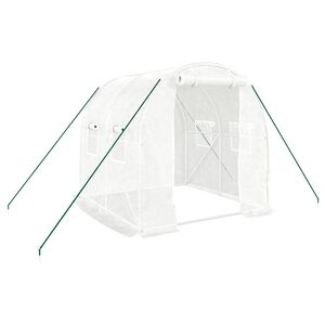 vidaXL Invernadero con estructura de acero blanco 4 m&sup2; 2x2x2 m
