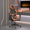 vidaXL Silla gaming de masaje cuero sintético negro y naranja