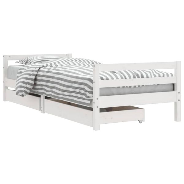 vidaXL Estructura cama niños con cajones madera pino blanco 80x200 cm