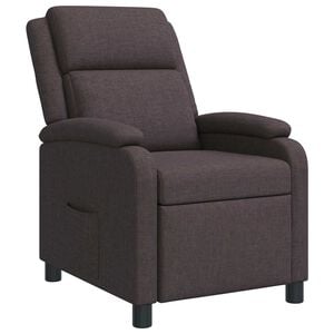 vidaXL Recliner Marr&oacute;n Oscuro Tela