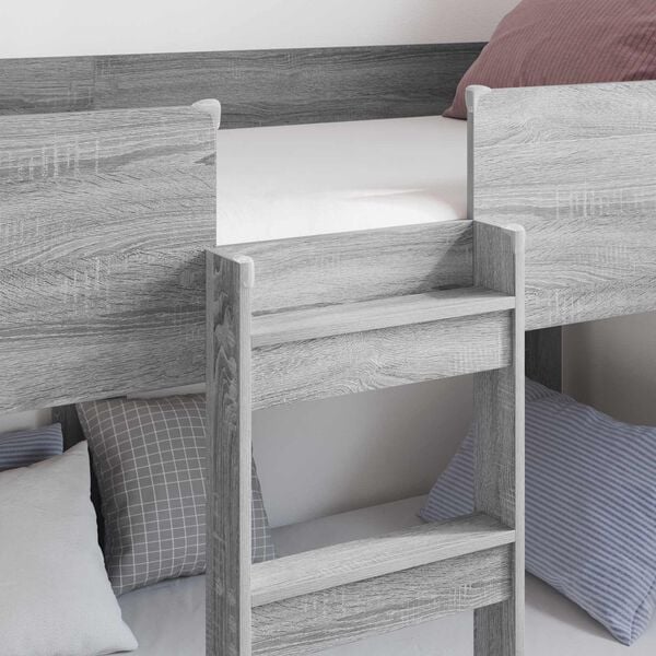 vidaXL Cama Litera para Ni&ntilde;os con colch&oacute;n Gris Sonoma 90 x 200 cm