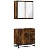 vidaXL Set de muebles ba&ntilde;o 2 pzas madera contrachapada roble ahumado