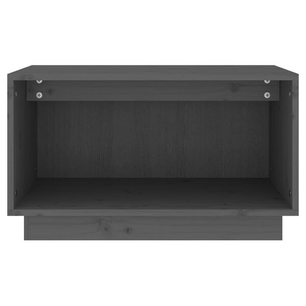 vidaXL Mueble de TV de madera maciza de pino gris 60x35x35 cm