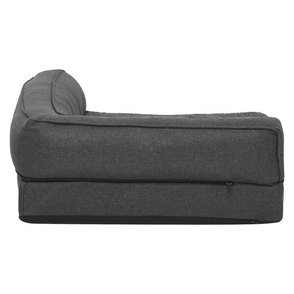 vidaXL Colch&oacute;n para cama de perro ergon&oacute;mico gris oscuro 75x53 cm